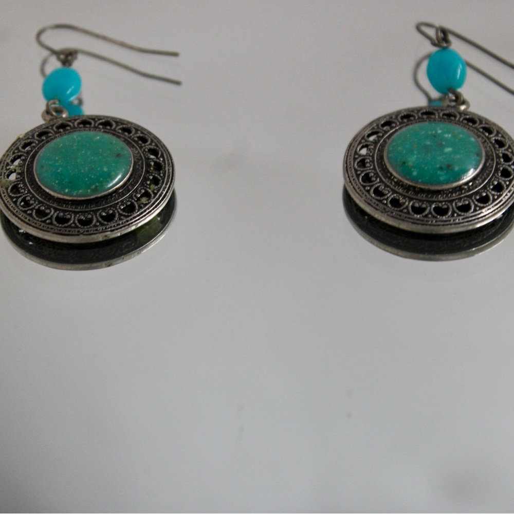Elegant Silver and Turquoise Earrings
